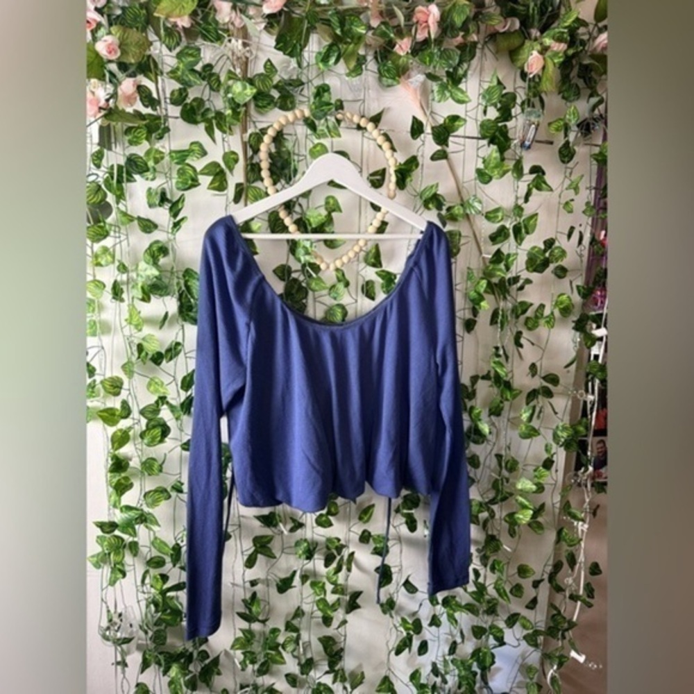 We The Free People Blouse Top Womens Cropped Long Sleeve
